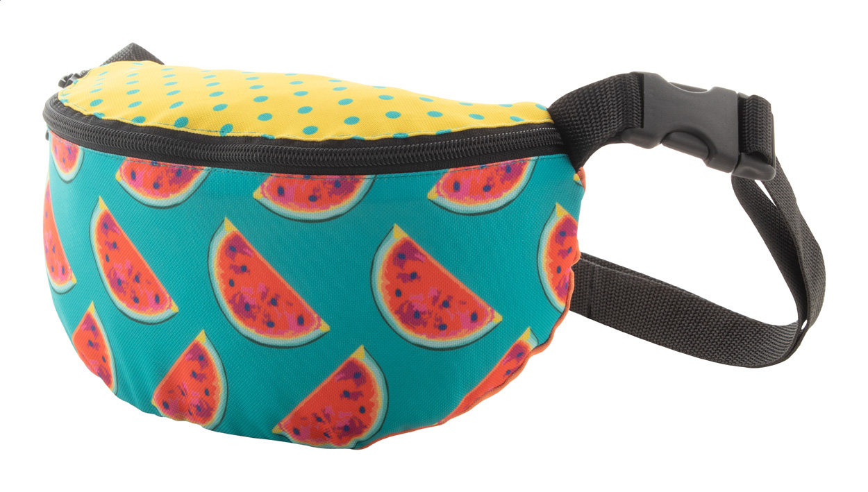 Personalizowana torba biodrowa RPET / biodrówka P114680D czarny / biały