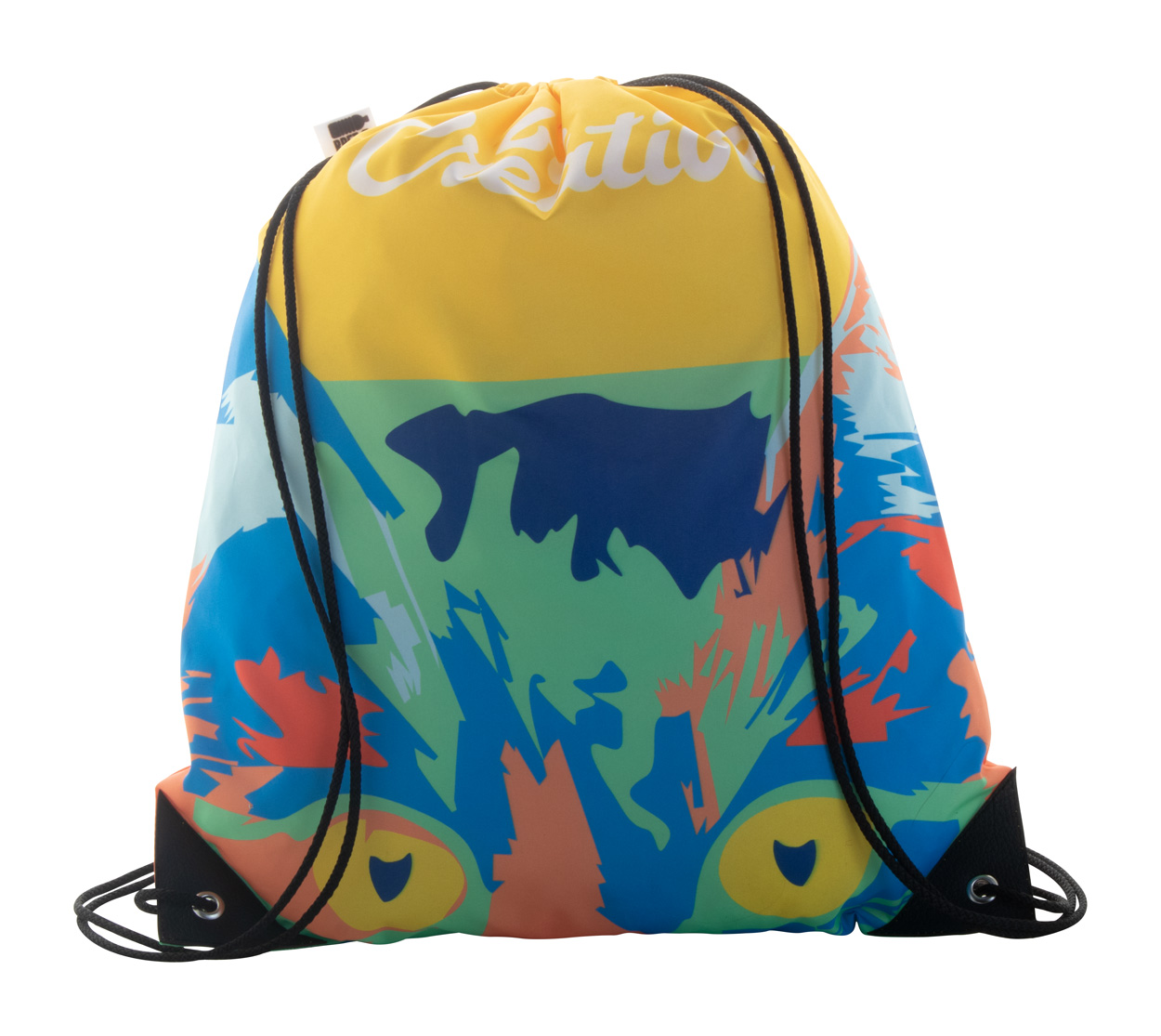 Personalizowany worek ze sznurkami P114675D czarny / biały