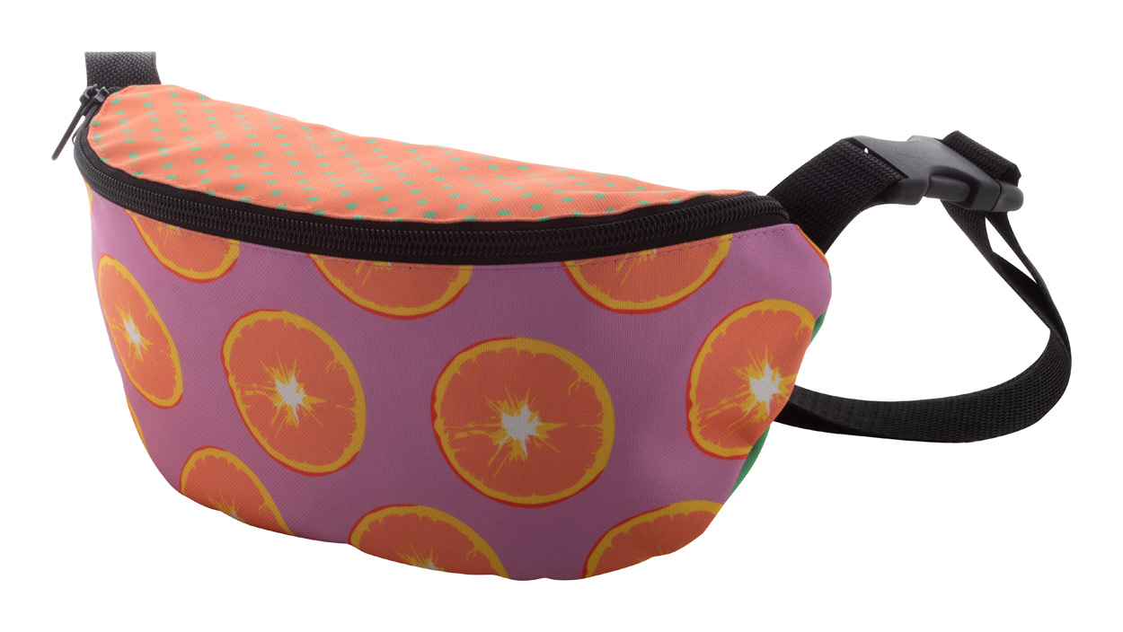 Personalizowana torba biodrowa RPET / biodrówka P115627D czarny / biały