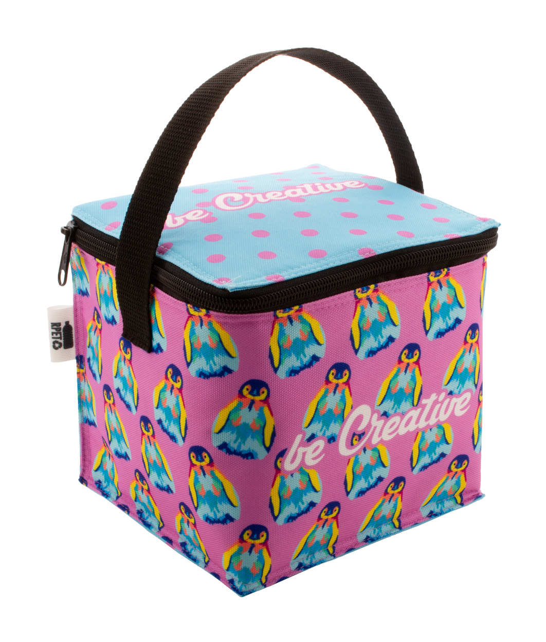 Personalizowana torba termiczna P116268D czarny / biały