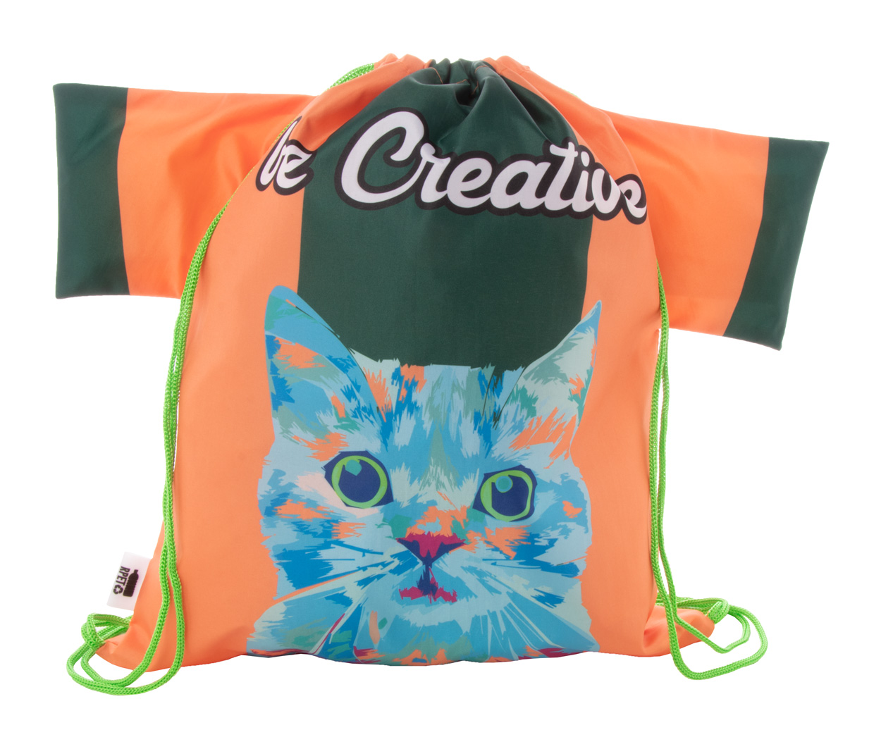 Personalizowany worek ze sznurkami P116272D zielony / biały