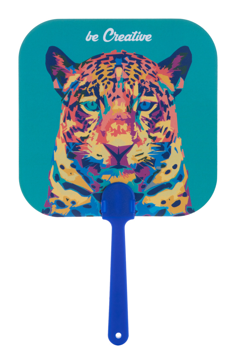 Wachlarz własnego projektu. P110429D niebieski / biały Wachlarz własnego projektu. P110429D niebieski / biały