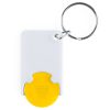 Brelok do kluczy z miejscem na monete P110810D żółty / biały