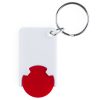 Brelok do kluczy z miejscem na monete P110810D czerwony / biały