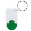 Brelok do kluczy z miejscem na monete P110810D zielony / biały