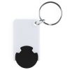 Brelok do kluczy z miejscem na monete P110810D czarny / biały