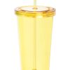 Kubek ze słomką P110908D żółty