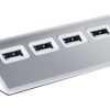 USB hub P111214D srebrny / biały