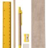 Zestaw piśmienniczy P112797D żółty / naturalny