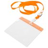 Smycz z miejscem na wejściówkę P111487D pomarańcz / transparentny