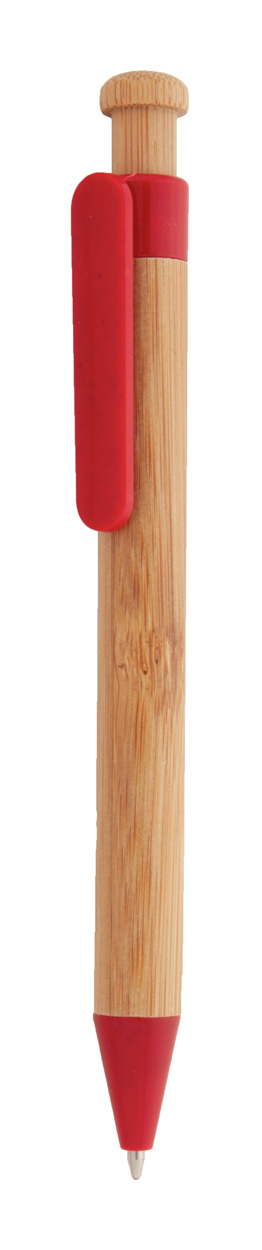 Długopis P116398D czerwony / naturalny