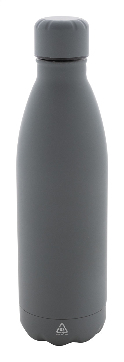 Butelka z ze stali nierdzewnej z recyklingu P118772D szary