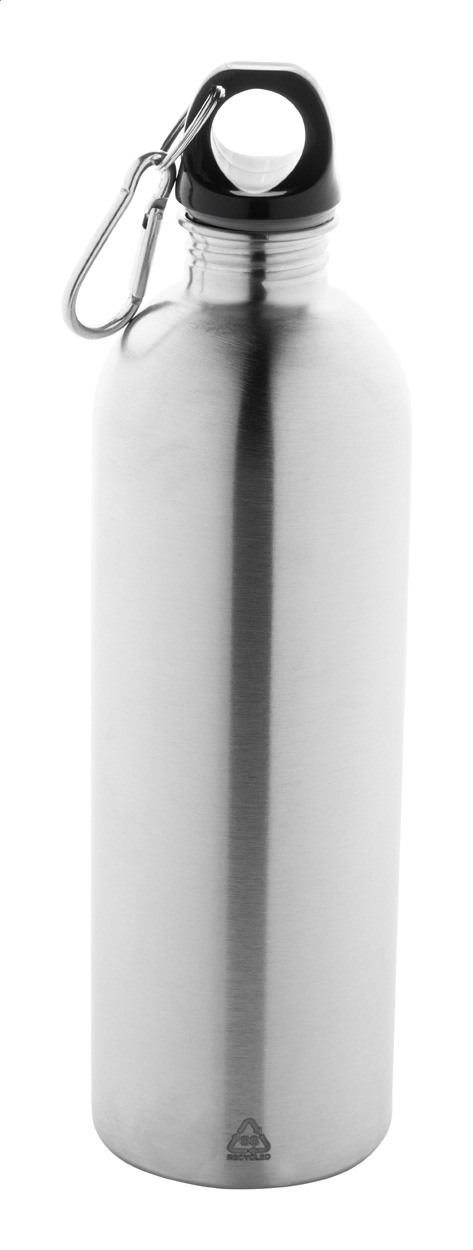 Butelka z ze stali nierdzewnej z recyklingu P118649D srebrny