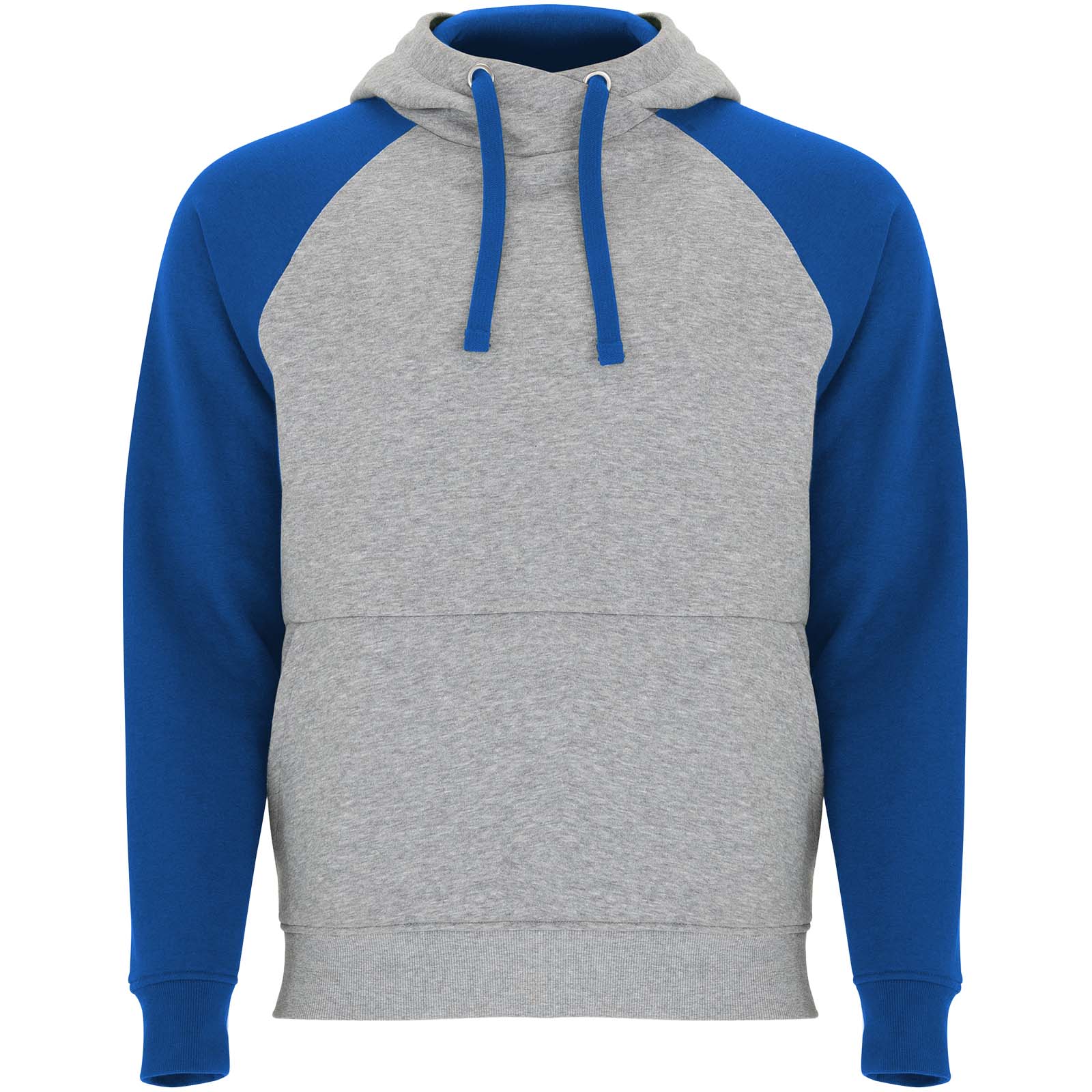 Badet dziecięca dwukolorowa bluza z kapturem P099032C szary melanż / błękit królewski