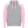 Badet dziecięca dwukolorowa bluza z kapturem P099032C szary melanż / jasnoróżowy