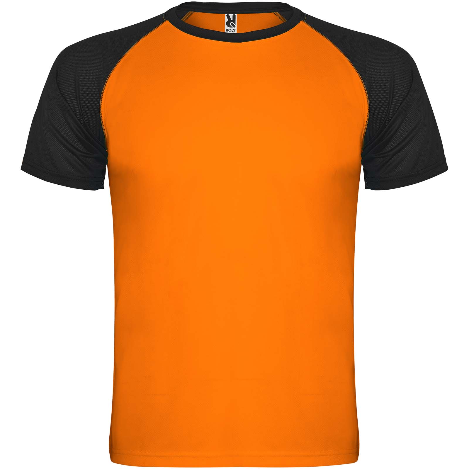 Indianapolis sportowa koszulka dziecięca z krótkim rękawem P082407C fluor orange / czarny