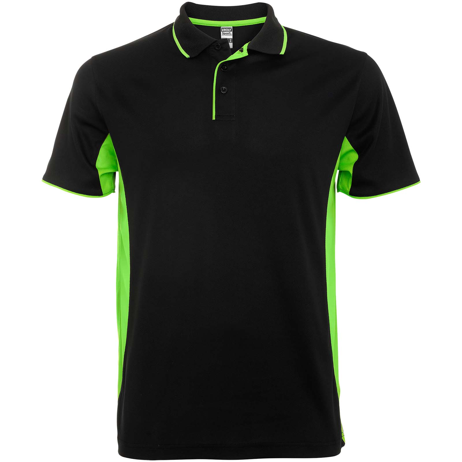 Montmelo koszulka polo unisex z krótkim rękawem P082755C czarny / limonka