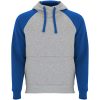 Badet dwukolorowa bluza z kapturem unisex P098969C szary melanż / błękit królewski