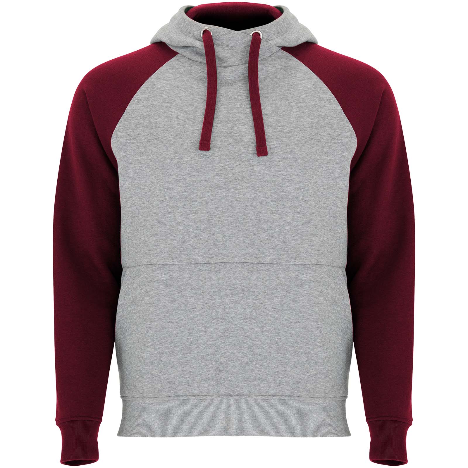 Badet dwukolorowa bluza z kapturem unisex P098969C szary melanż / garnet