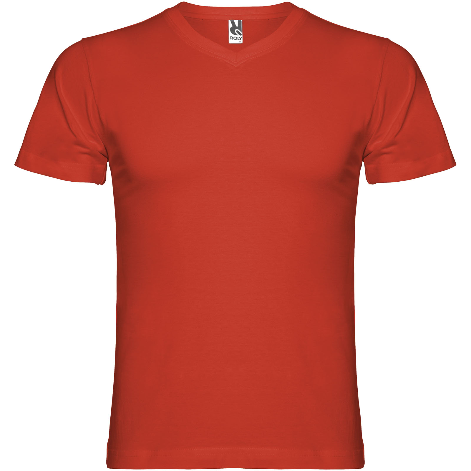 Samoyedo koszulka męska z krótkim rękawem i dekoltem w serek P080630C czerwony