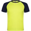 Indianapolis sportowa koszulka unisex z krótkim rękawem P082359C fluor yellow / navy blue