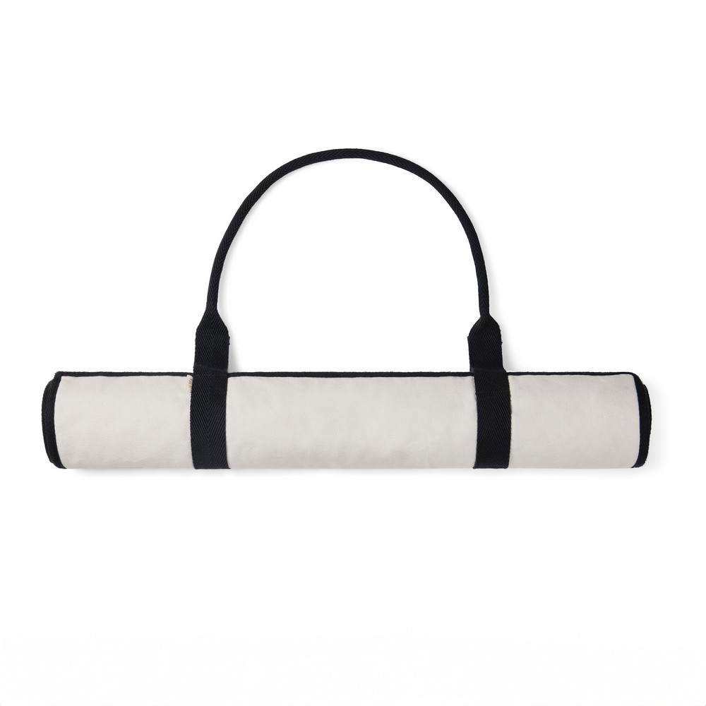 Mata plażowa VINGA Volonne AWARE™, płótno z recyklingu P054787X biały / czarny