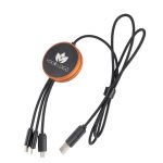 kabel z ładowarką indukcyjną 4w1 z podświetlanym logo w drewnianej obudowie - i5w P120936G