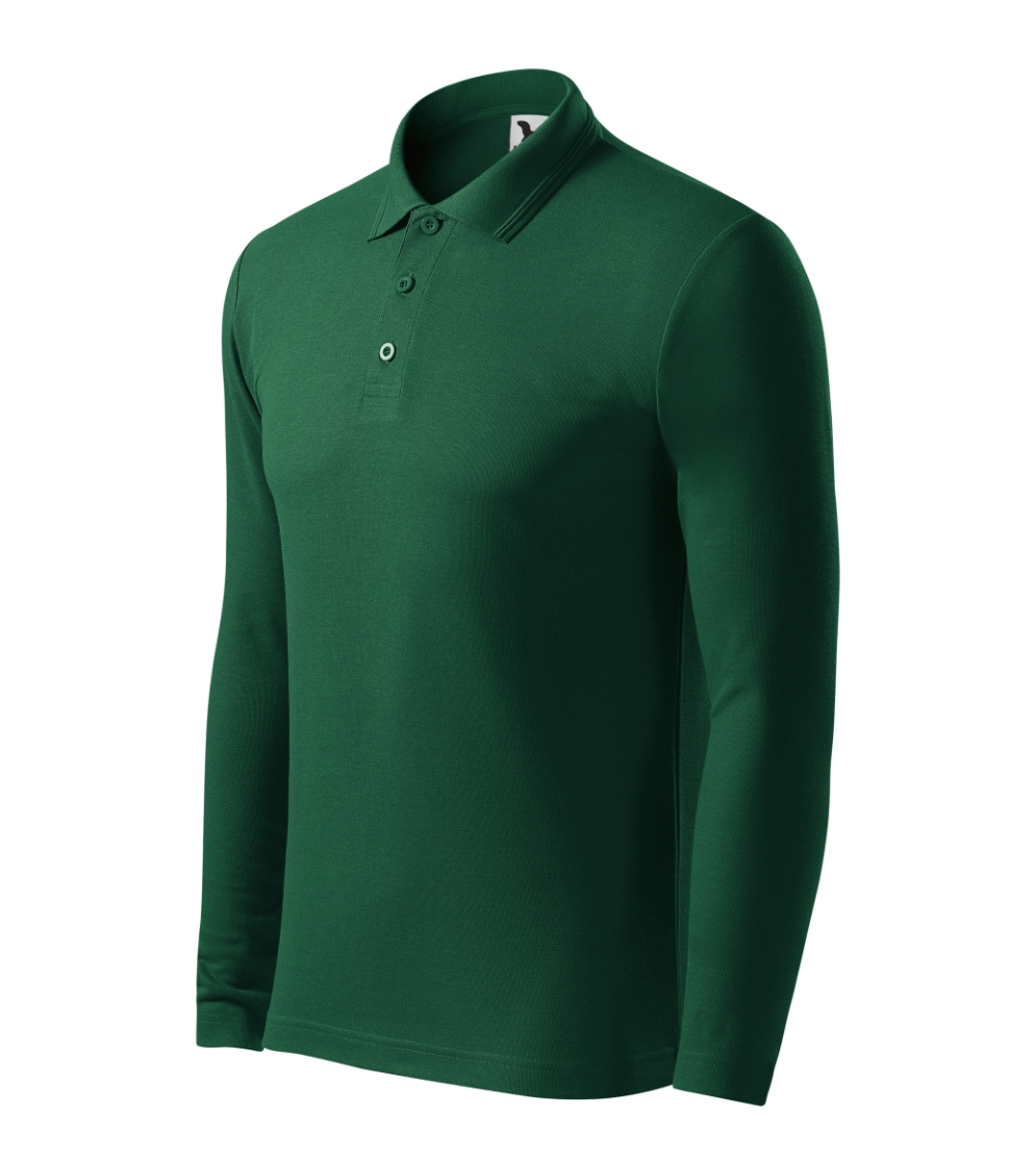 Koszulka polo męska Pique Polo LS P027431F dark green