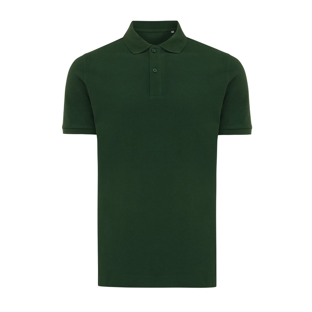 Koszulka polo z bawełny z recyklingu Iqoniq Yosemite P047461X forest green