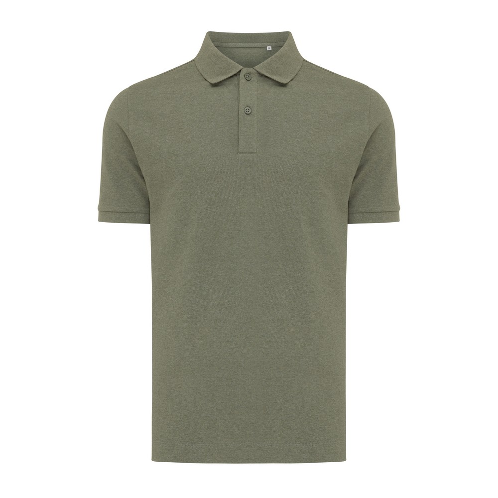Koszulka polo z bawełny z recyklingu Iqoniq Yosemite P047461X heather green
