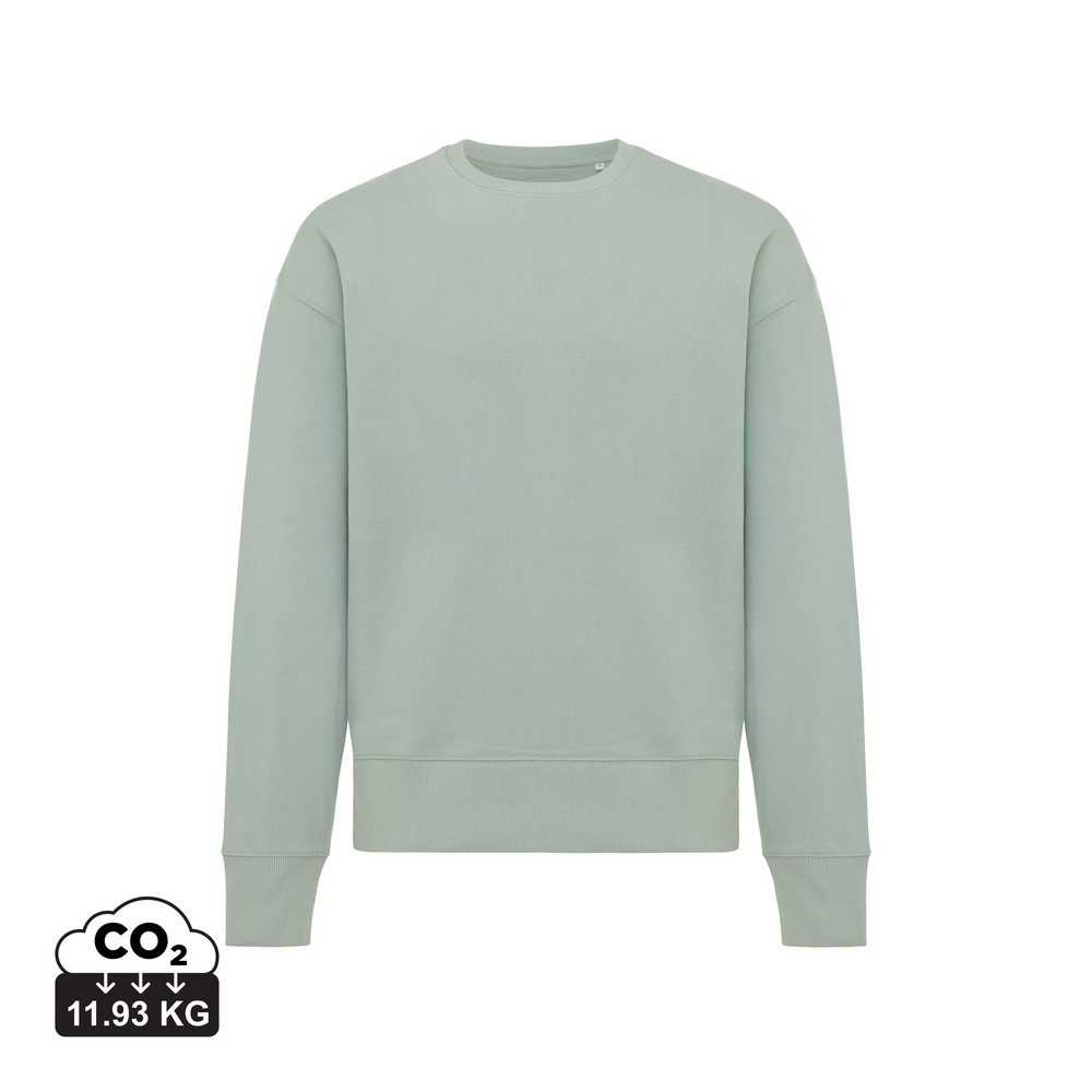 Luźna bluza z bawełny z recyklingu Iqoniq Kruger P047466X iceberg green