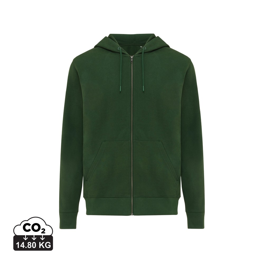 Bluza z kapturem z bawełny z recyklingu Iqoniq Abisko P051938X forest green