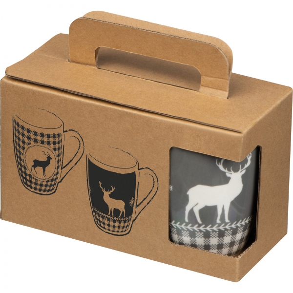 Zestaw 2 świątecznych kubków porcelanowych 300 ml P086833K 2 Zestaw 2 świątecznych kubków porcelanowych 300 ml P086833K