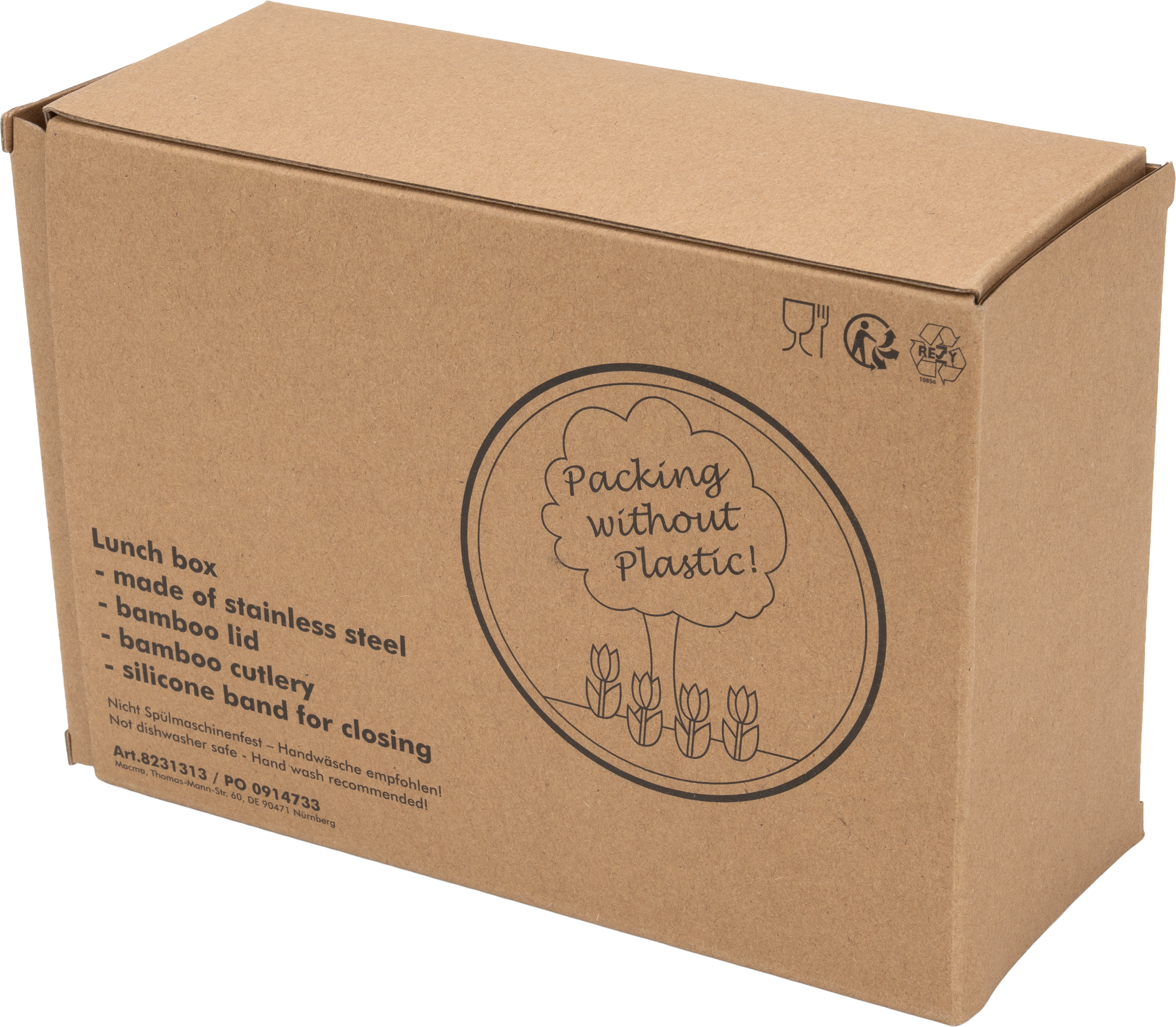 Lunch box ze sztućcami 950 ml P086625K