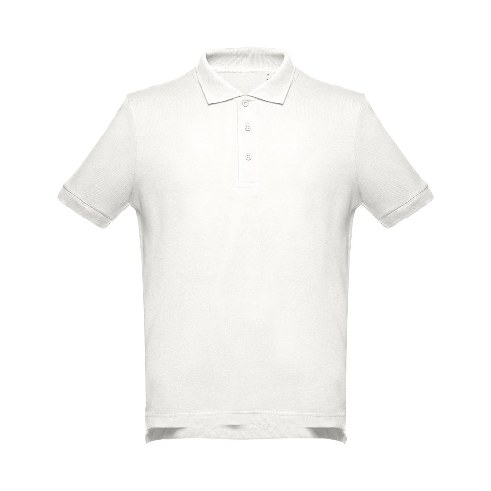 THC ADAM II. Męska bawełniana koszulka polo z krótkim rękawem P121941S pastelowy biały THC ADAM II. Męska bawełniana koszulka polo z krótkim rękawem P121941S pastelowy biały