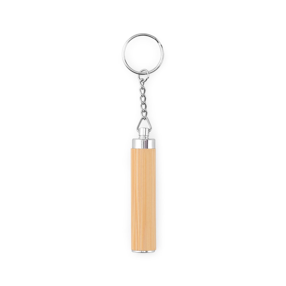 RACHEL. Bamboo and ABS key ring with LED torch P122239S