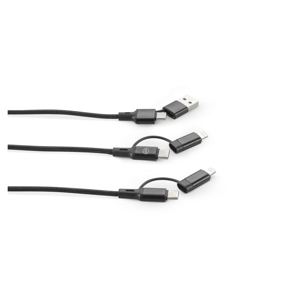 BERTOZZI. Superszybki kabel USB 6 w 1 wykonany z aluminium i przetworzonego PET P122243S