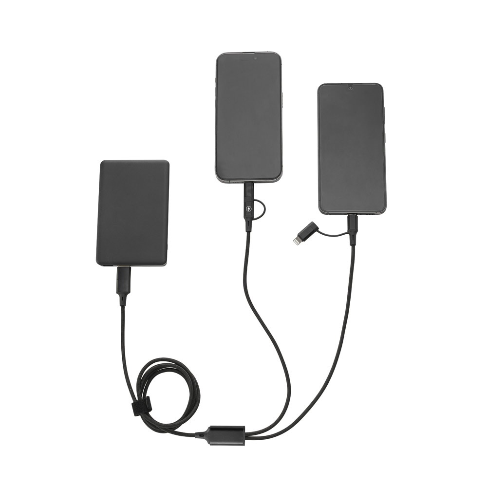 BERTOZZI. Superszybki kabel USB 6 w 1 wykonany z aluminium i przetworzonego PET P122243S