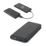 BECKER 10. Power bank o pojemności 10 000 mAh wykonany z ABS pochodzącego z recyklingu (100% rABS) z superszybką ładowarką bezprzewodową o mocy 15 W P122246S