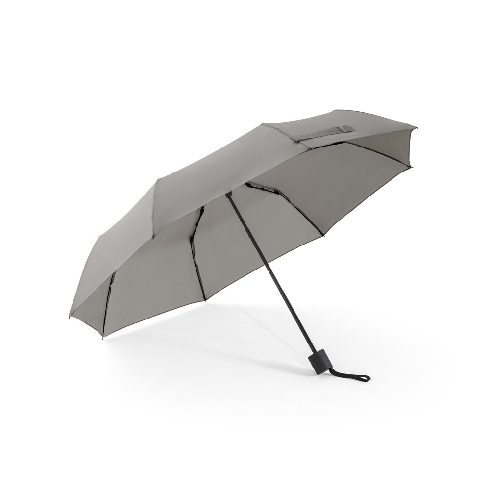AIDEN. Parasol 21" z poliestru z recyklingu (100% rPET) o gramaturze 190T, składany na 3 części P122252S jasnoszary