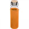 Butelka szklana z pokrowcem 600 ml P086996K pomarańczowy
