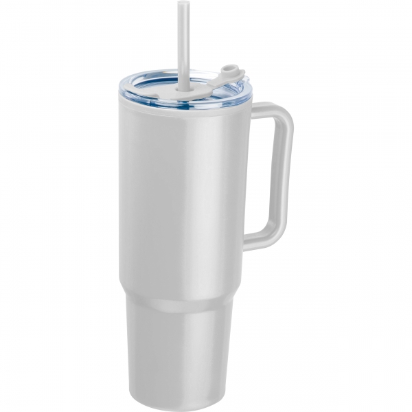 Kubek ze słomką XXL 1200 ml P101928K biały