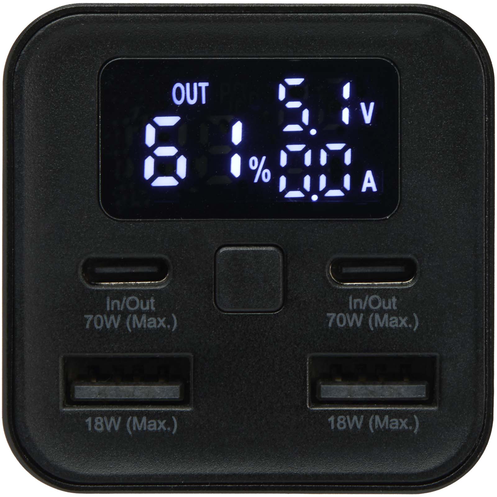 Acamar powerbank do laptopa o pojemności 20 000 mAh i mocy 70 W z aluminium z recyklingu P123124C