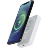 Acrab magnetyczny bezprzewodowy powerbank o pojemności 5000 mAh i mocy 15 W z technologią PD 20 W — wykonany z tworzyw sztycznych pochodzących z recyklingu. P123125C biały