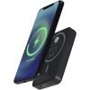 Acrab magnetyczny bezprzewodowy powerbank o pojemności 5000 mAh i mocy 15 W z technologią PD 20 W — wykonany z tworzyw sztycznych pochodzących z recyklingu. P123125C czarny