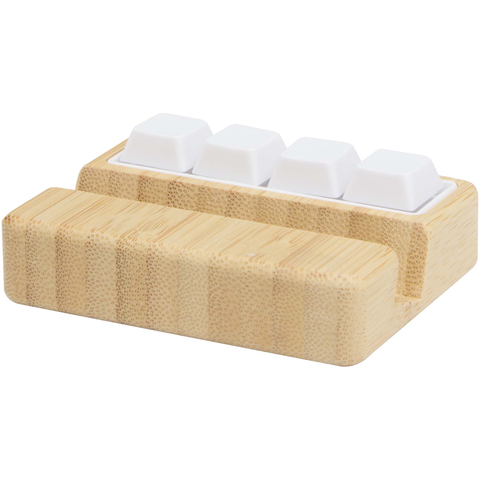 Algol stojak na telefon i zabawka sensoryczna z tworzyw sztucznych pochodzących z recylingu z elementami bambusowymi P123359C