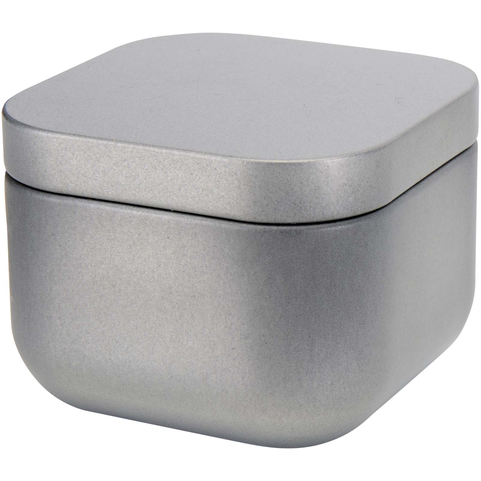 Tindra kwadratowa świeca w puszce o zapachu wanilii P123266C matted silver