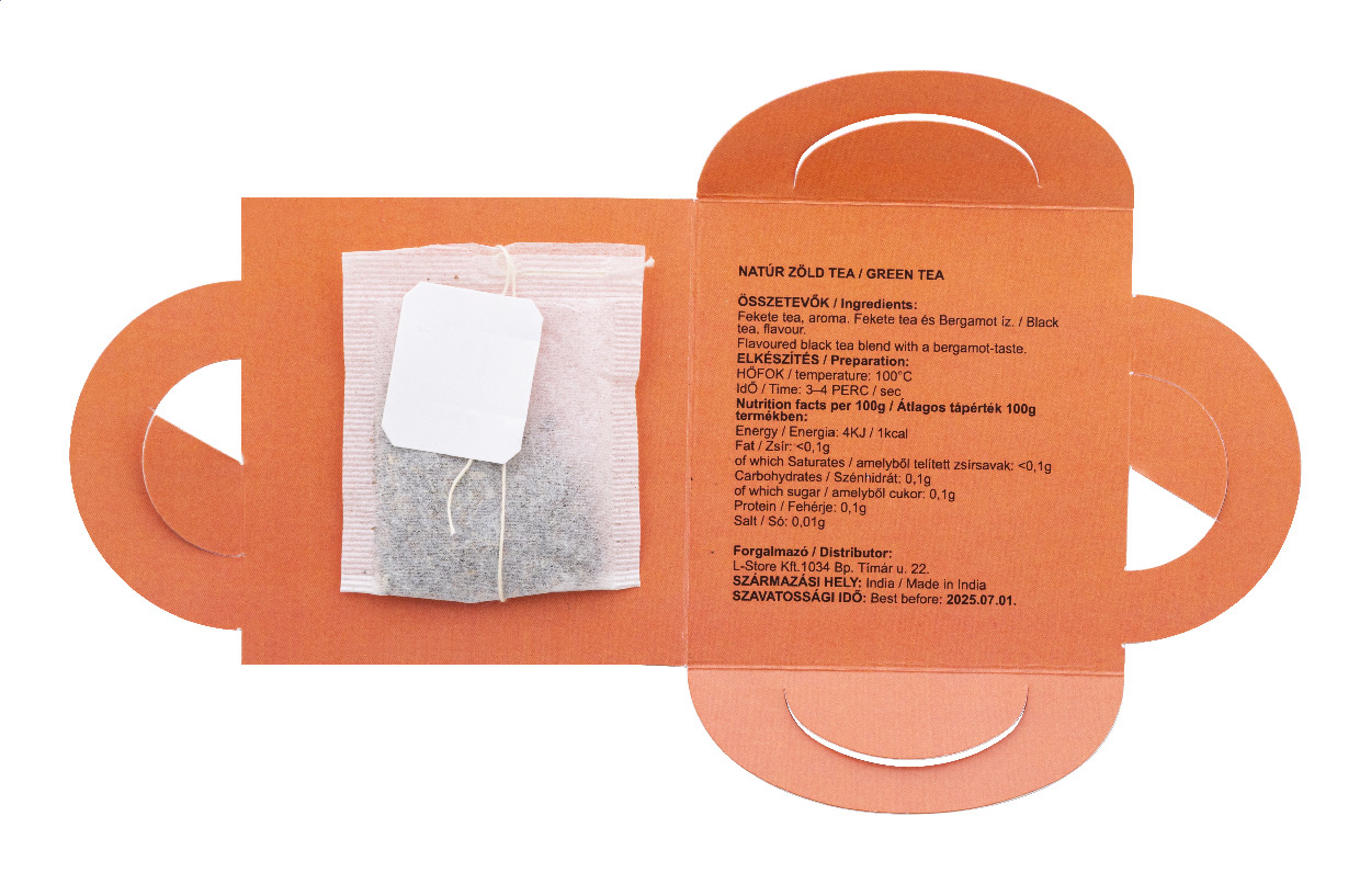 Niestandardowa torebka herbaty, zielona herbata P131886D