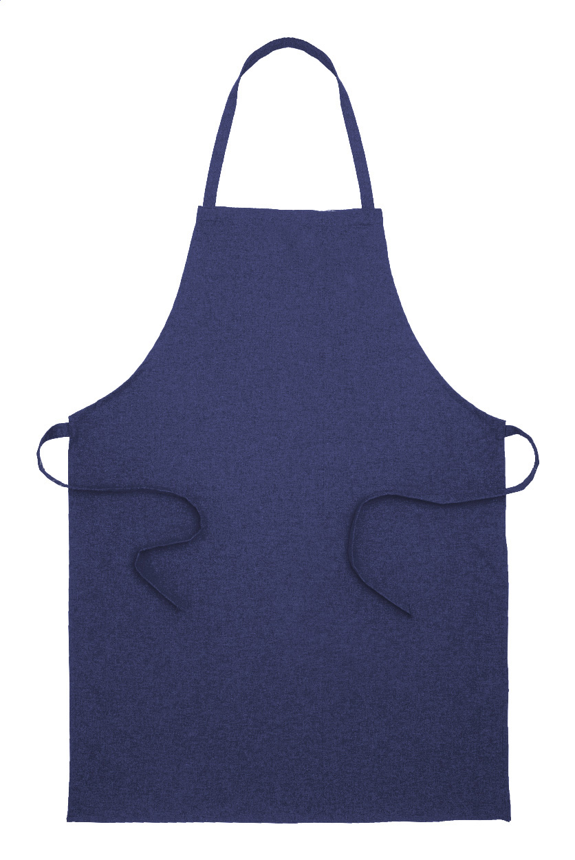 Fartuch z bawełny z recyklingu P131530D ciemnoniebieski