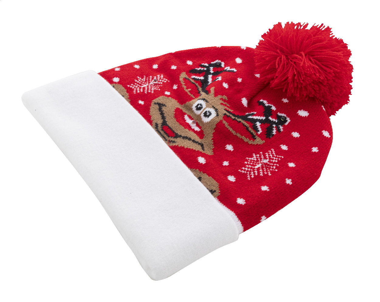 Świąteczna czapka zimowa LED, renifer P132008D